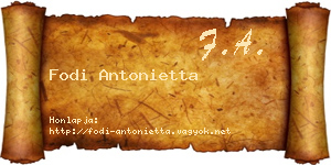 Fodi Antonietta névjegykártya